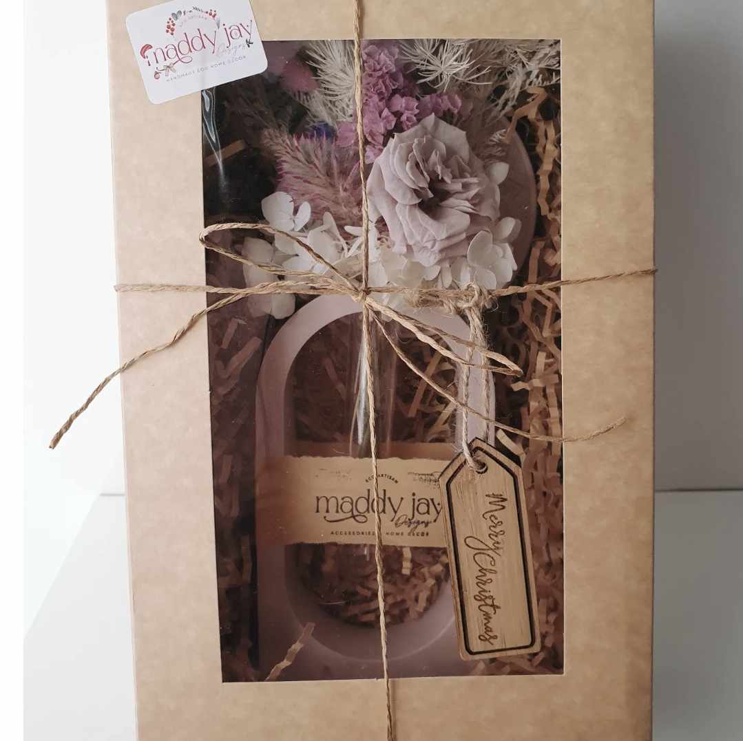 "MAXINE" Taupe Arch Propagation Vase 2pc Gift Boxed (READY-MADE)