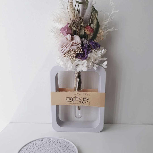 "BRAXTINA" Purple Rectangle Propagation Vase 2pc Gift Boxed (READY-MADE)