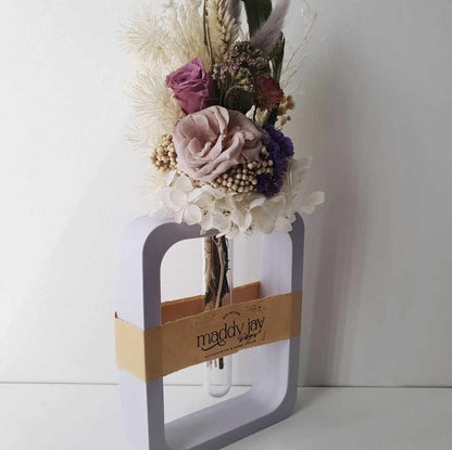 "BRAXTINA" Purple Rectangle Propagation Vase 2pc Gift Boxed (READY-MADE)